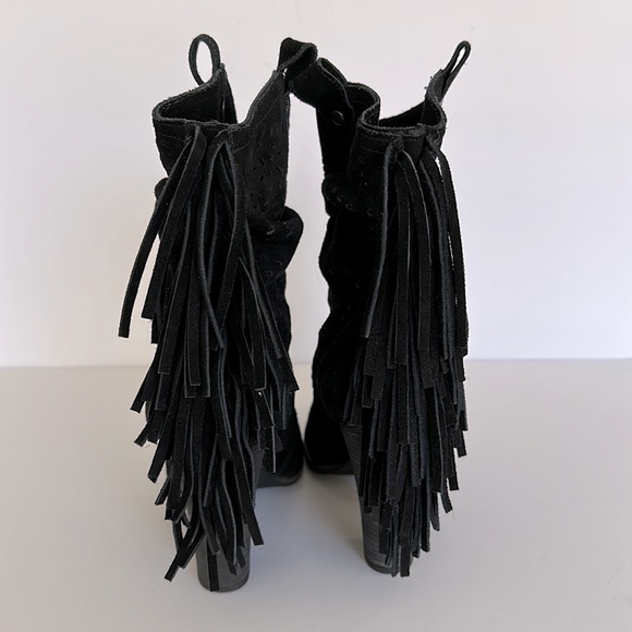Naughty Monkey Women’s Black Suede Fringe Boot - Picture 3 of 9